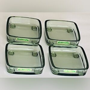 Dansk Green Glass Square Serving Dishes - Set of 4 VINTAGE MCM HIGHLY COLLECTED
